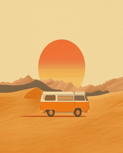 Sunset Adventure Van - Minimalistic - miicreative