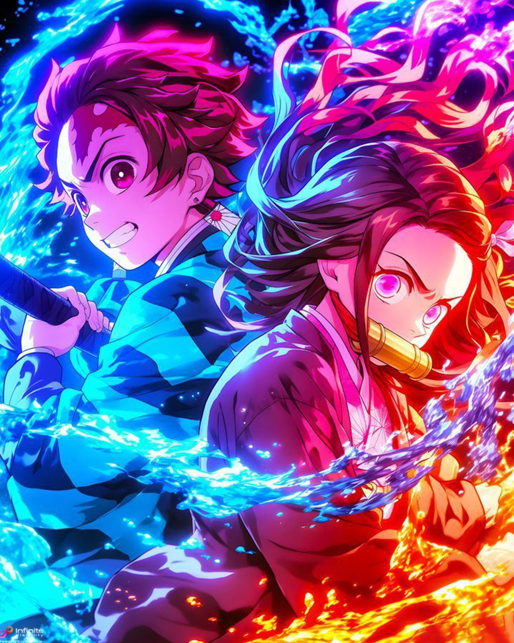 Tanjiro & Nezuko Burst - Anime - miicreative