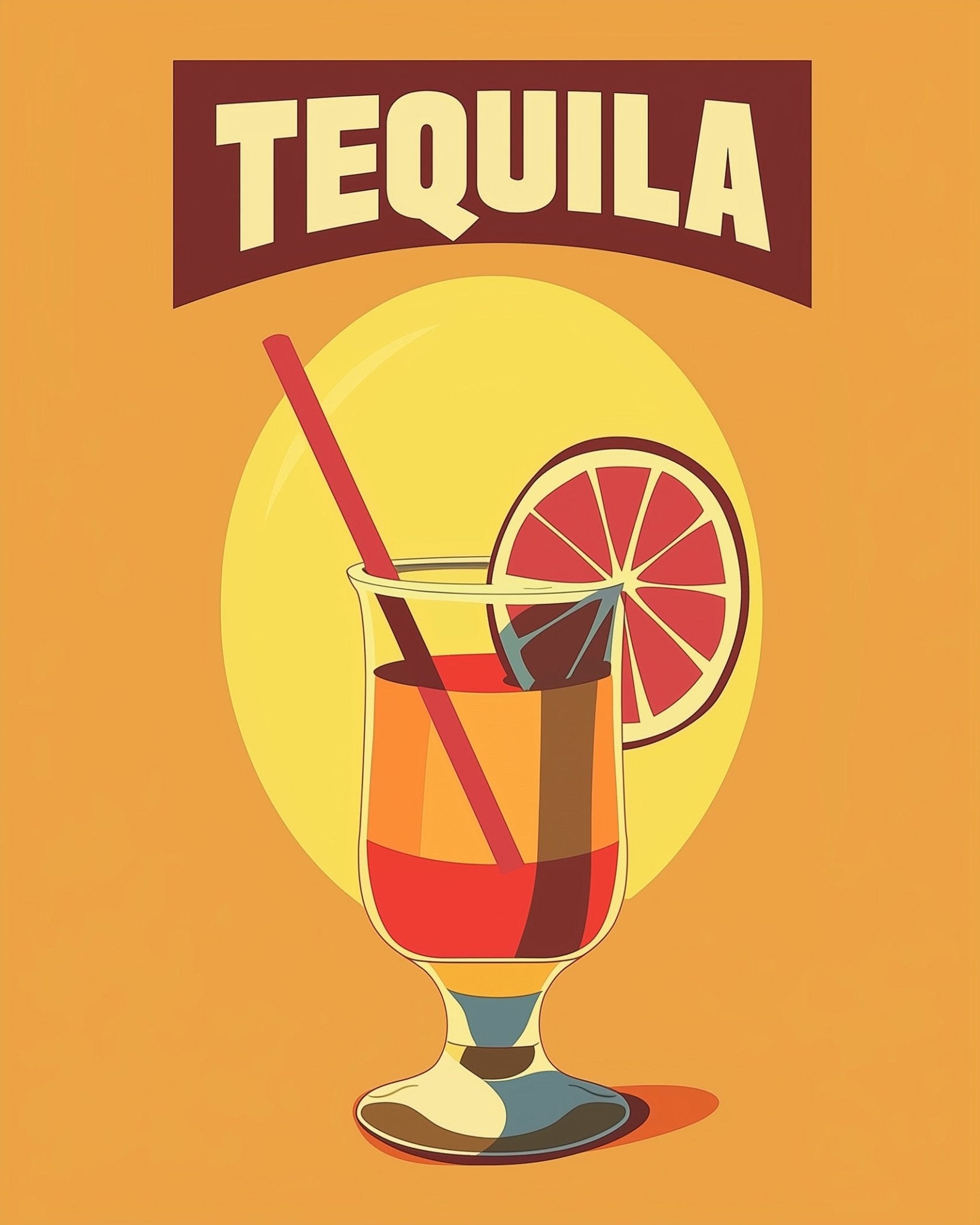 Tequila Cocktail Art - Minimalistic - miicreative
