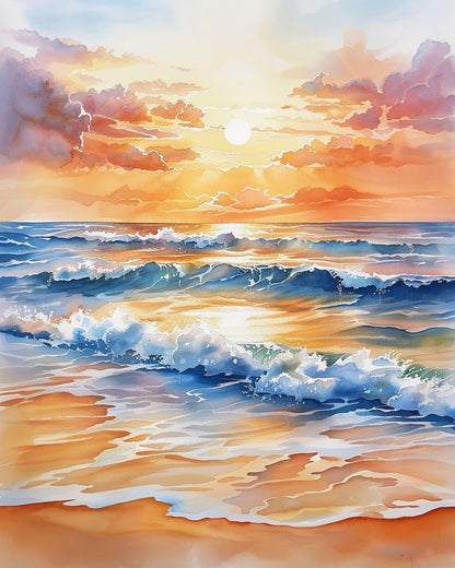Tranquil Ocean Sunset - Sea Landscape - miicreative