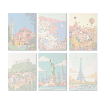 Travel Views – Set of 6 Mini Paintings - miicreative