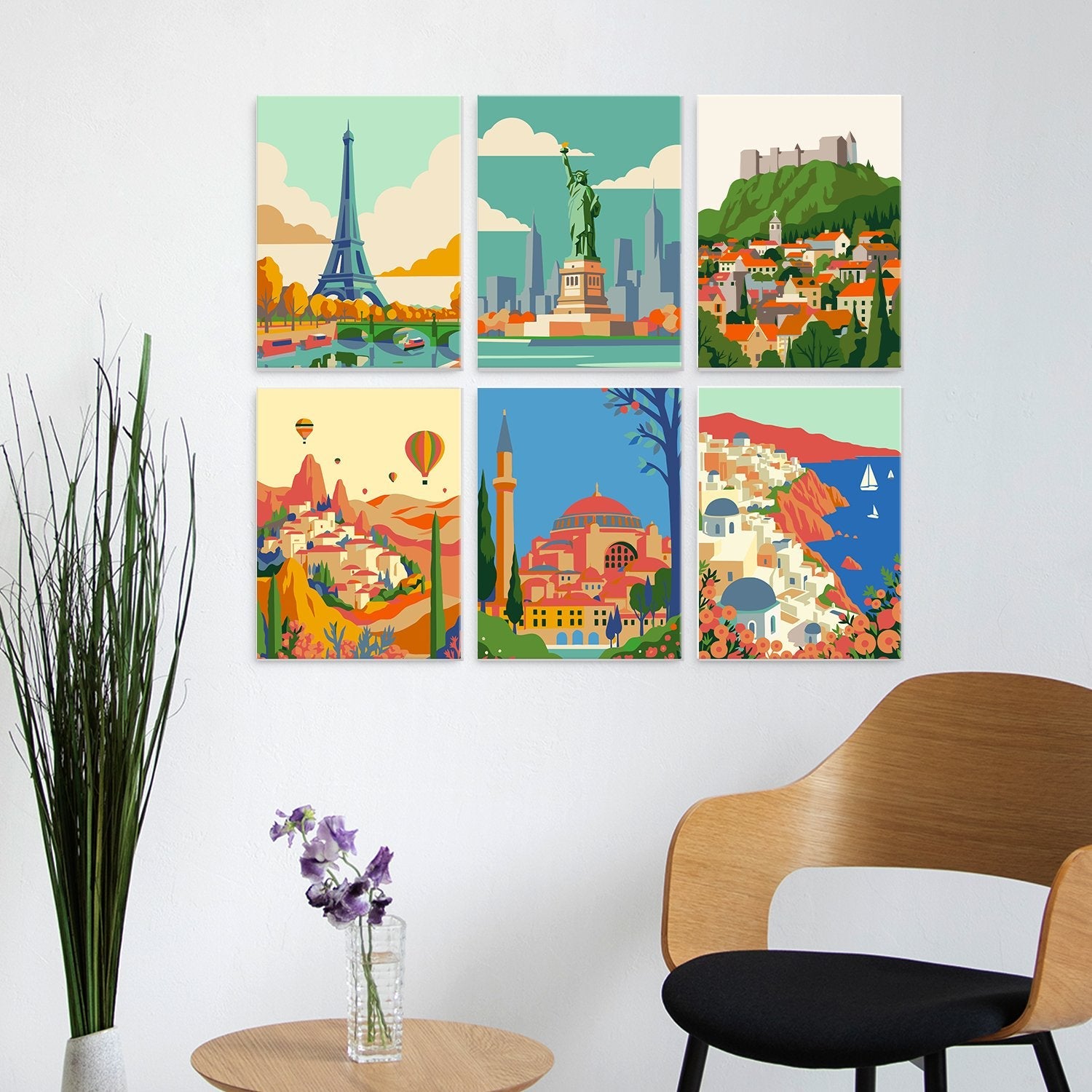 Travel Views – Set of 6 Mini Paintings - miicreative
