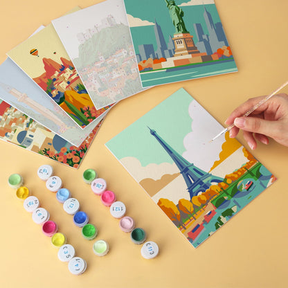 Travel Views – Set of 6 Mini Paintings - miicreative