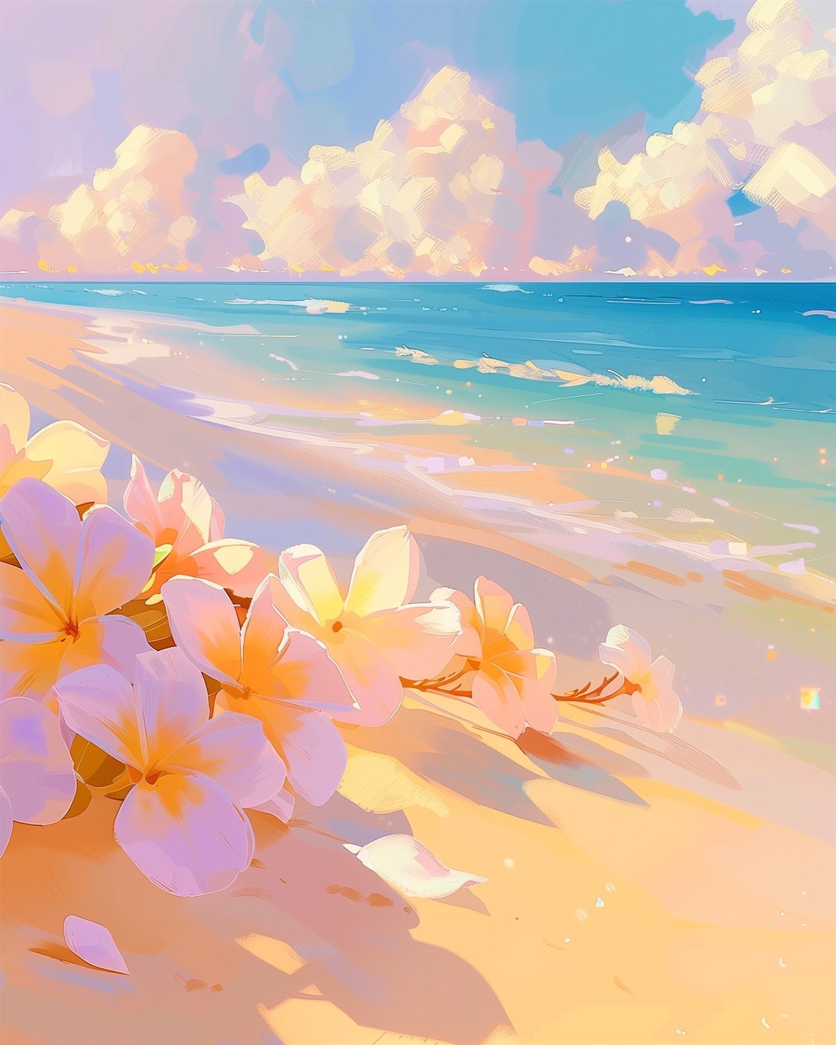 Tropical Beach Blossoms - Bohemian Vibes - miicreative