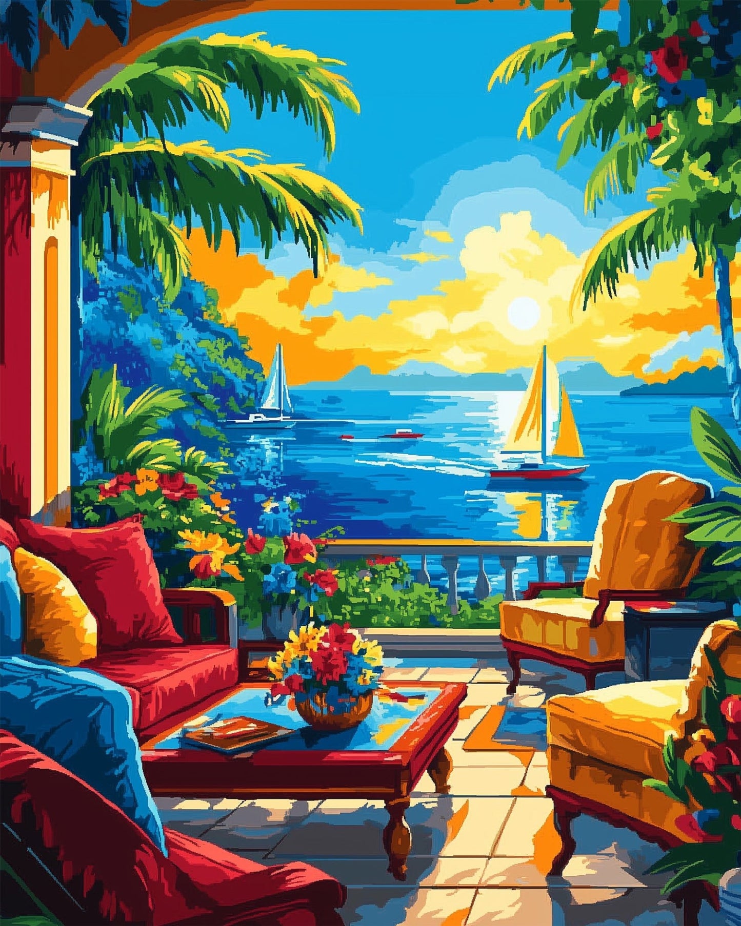 Tropical Sunset Serenity - Sea Landscape - miicreative