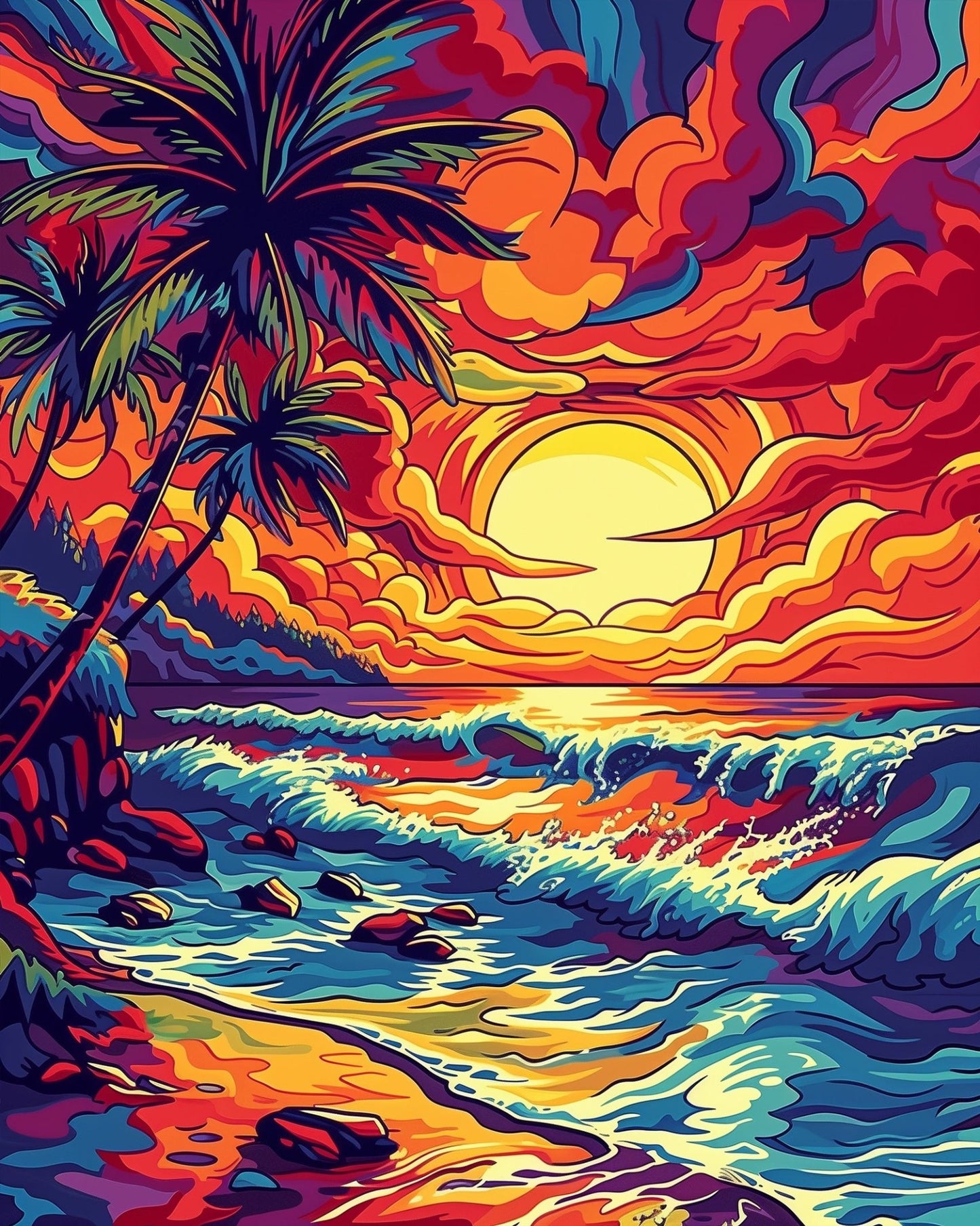 Tropical Sunset Serenity - Sea Landscape - miicreative