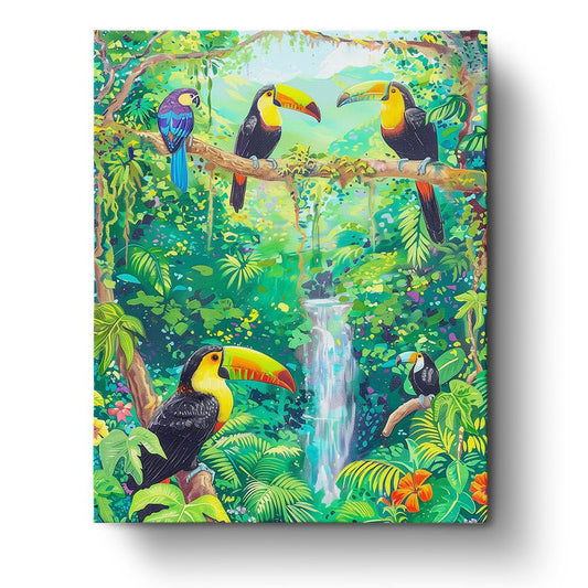 Tropical Toucans and Parrot - miicreative - Paint by Numbers Fixed Kit - Pre-designed Kit