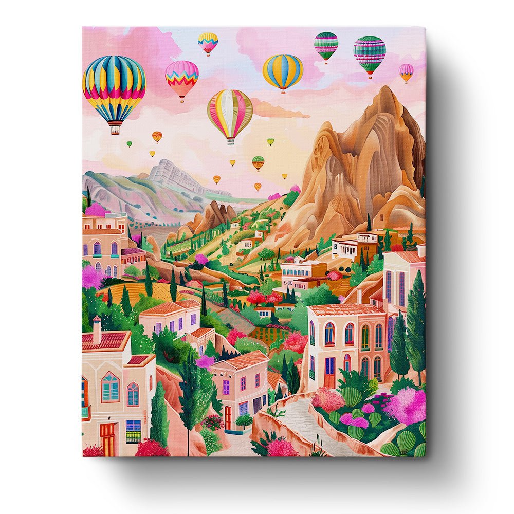 Turkish Village Hot Air Balloon Adventure - miicreative - Paint by Numbers Fixed Kit - Pre-designed Kit