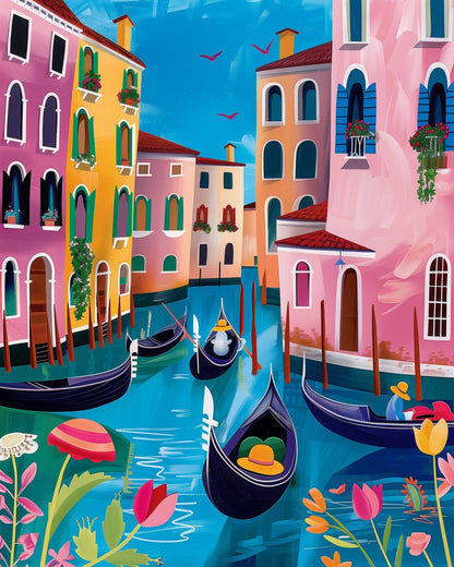 Venetian Canal - Venice - miicreative - Paint by Numbers Fixed Kit - Pre-designed Kit