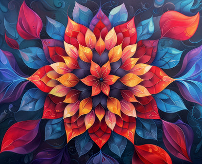 Vibrant Blossom Colorful Flower - miicreative - Paint by Numbers fixed Kit