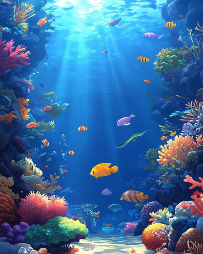 Vibrant Coral Reef - Sea Landscape - miicreative