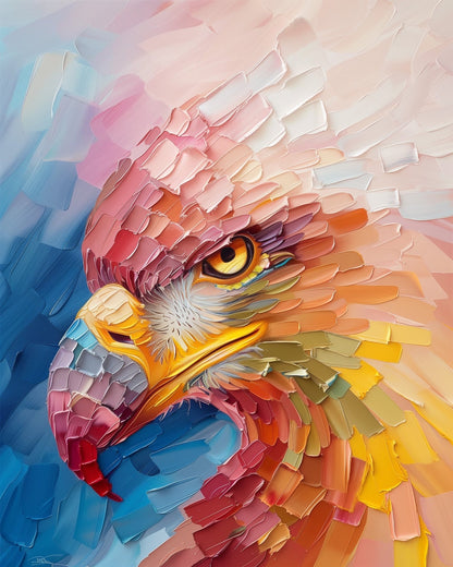 Vibrant Eagle Profile - Abstract Animals - miicreative
