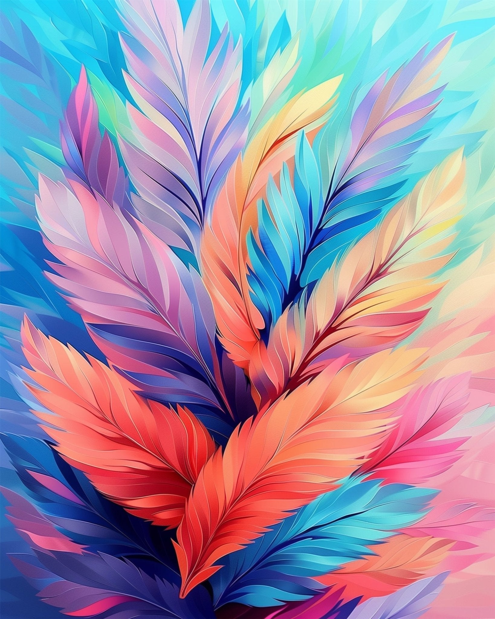 Vibrant Feather Fusion - Bohemian Vibes - miicreative