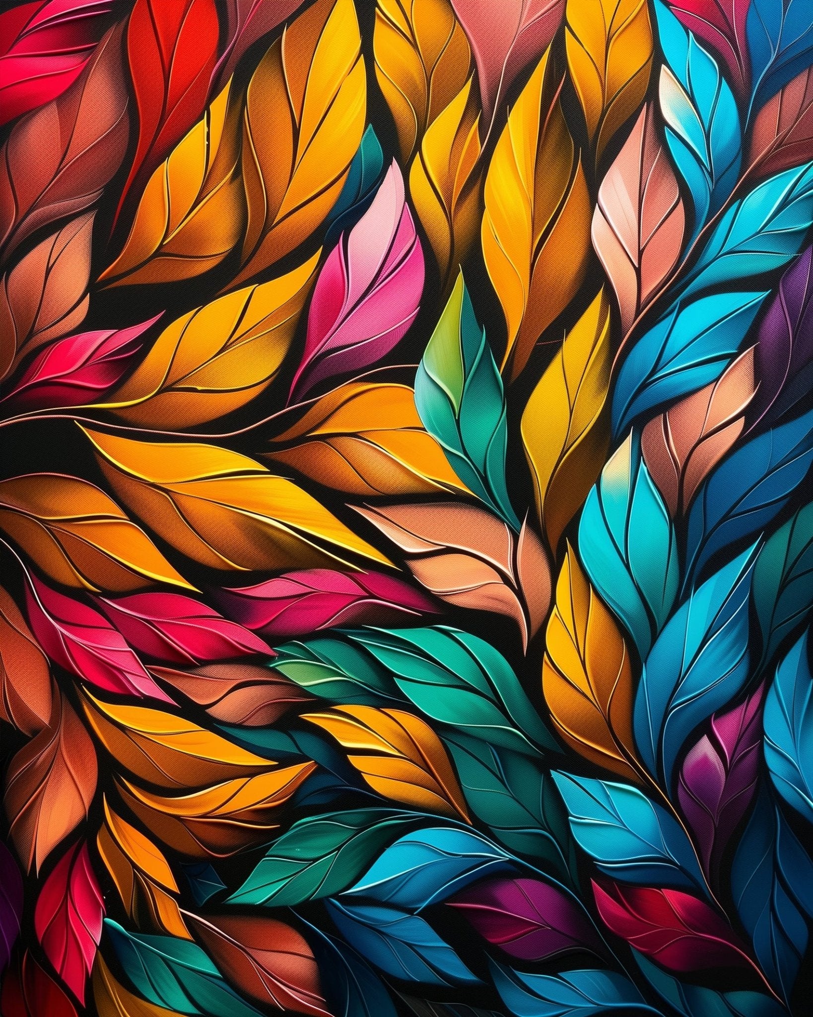 Vibrant Leaf Harmony - Meditation - miicreative