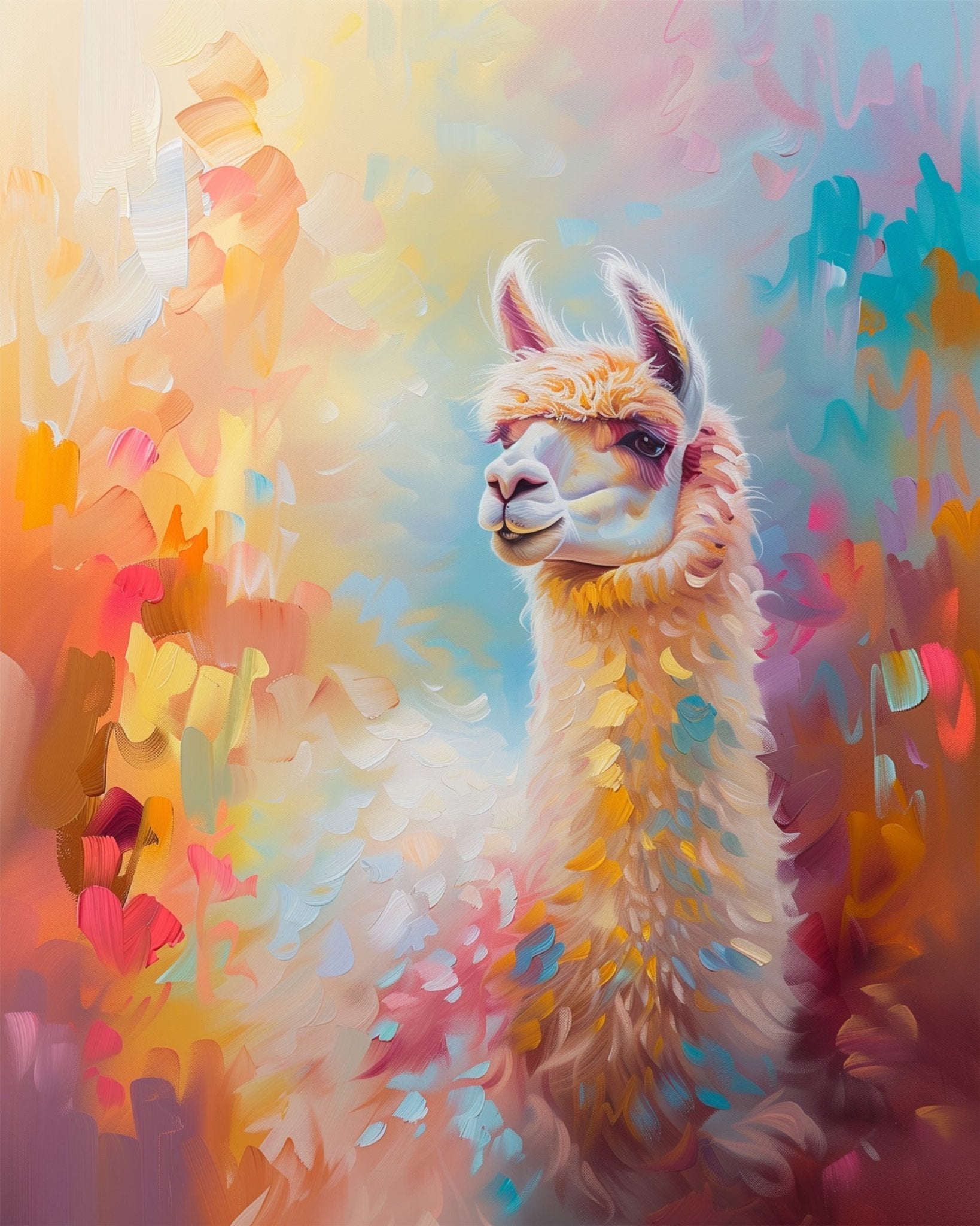 Vibrant Llama - Abstract Animals - miicreative