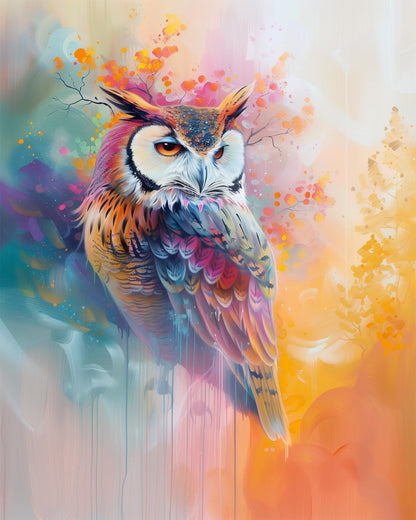 Vibrant Owl - Abstract Animals - miicreative