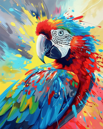 Vibrant Parrot Splash - Abstract Animals - miicreative