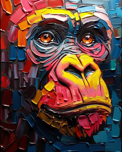 Vibrant Primate - Abstract Animals - miicreative