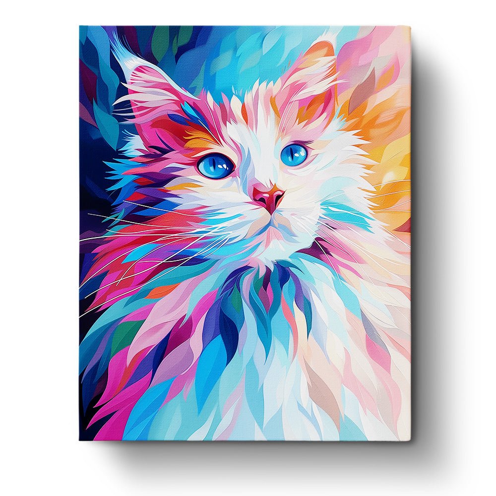 Vibrant Whiskers Cat - Abstract Animals - miicreative