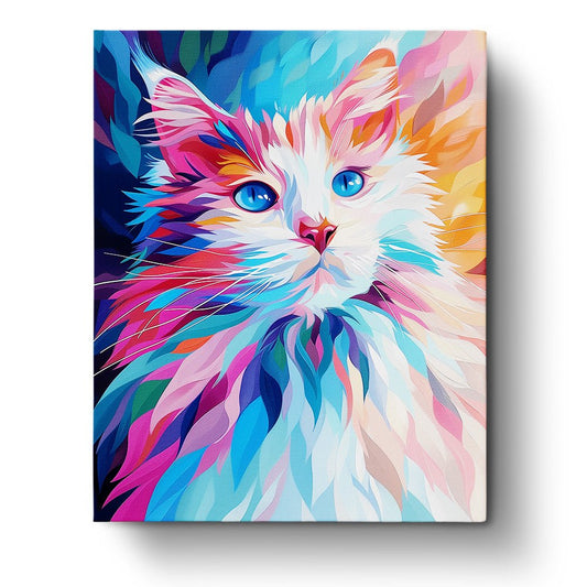Vibrant Whiskers Cat - Abstract Animals - miicreative