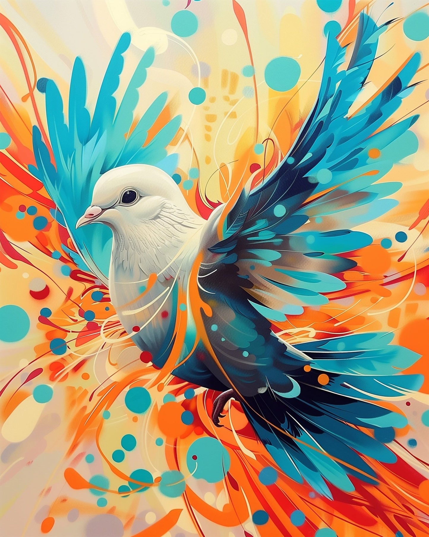 Vibrant Winged Dove - Abstract Animals - miicreative
