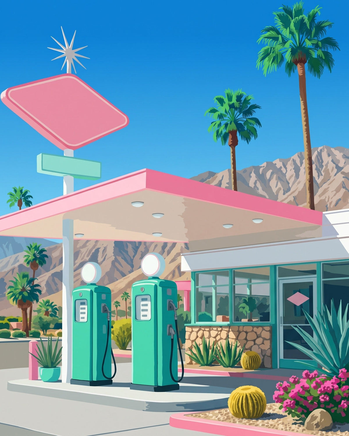 Vintage Desert Oasis - Abstract - miicreative