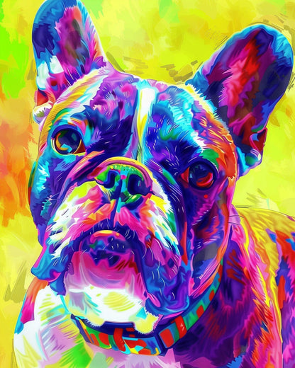 Vivid French Bulldog - Abstract Animals - miicreative