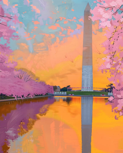 Washington Monument Sunset - USA - miicreative