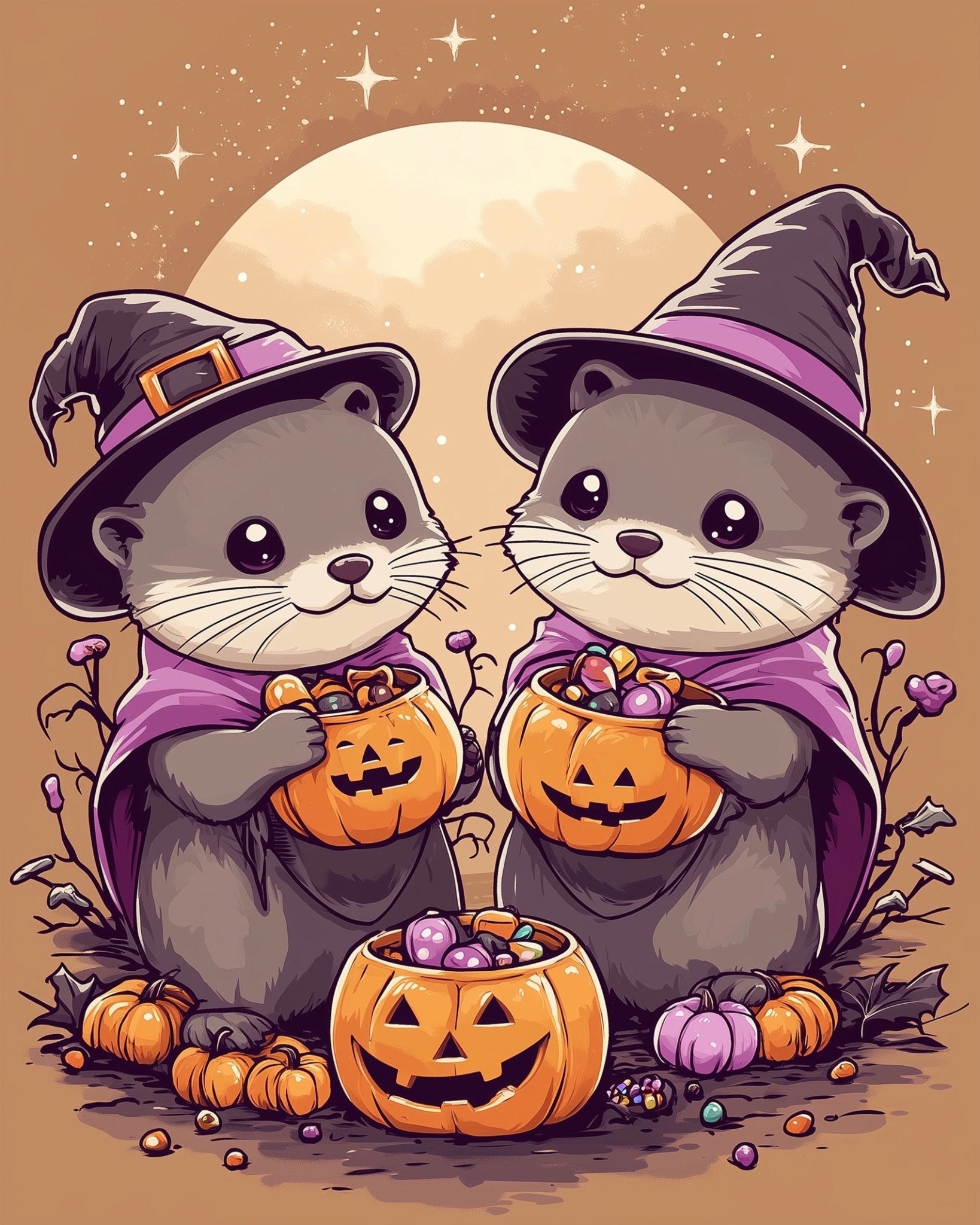 Witchy Otters Paint Kit - Halloween - miicreative