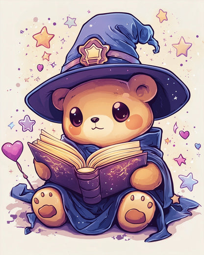 Wizard Teddy Bear Spellbook - Halloween - miicreative